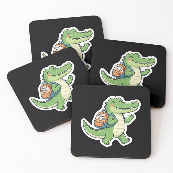 Item preview, Cute Smiling Crocodile Carrying A Backpack designed and sold by Owcomm.