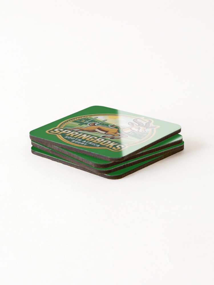 Thumbnail 4 of 5, Coasters (Set of 4), Springboks Rugby designed and sold by SaltCraft.