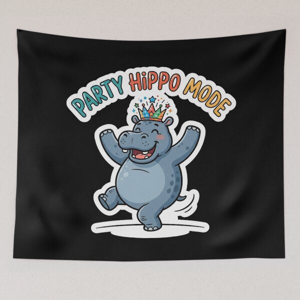 Item preview, Funny Dancing Hippo Party Animal Celebration designed and sold by Owcomm.