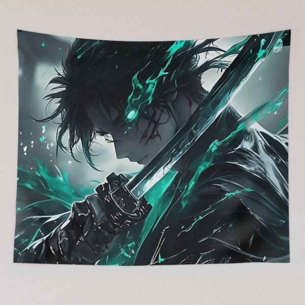 Item preview, Shadow Samurai Anime Warrior | Dark Fantasy Katana Spirit Energy Anime Art designed and sold by Dyan4.