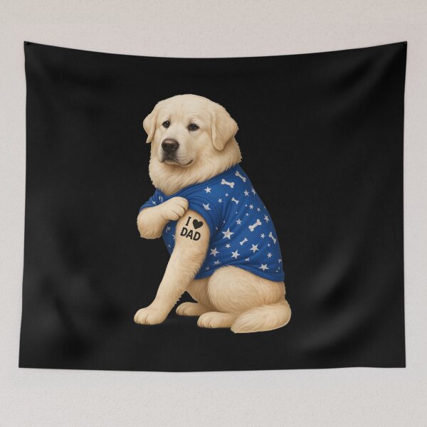 Item preview, Golden Retriever I Heart Dad Tattoo Design designed and sold by GiaoCalonas.