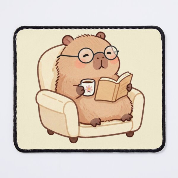 Item preview, Barbara Capybara Reading Book Cute Cozy Capybara Illustration designed and sold by BCapybara.