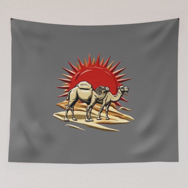 Item preview, Camel with Red Sun | Elysium Echoes Desert Icon 01 designed and sold by Shift-Bloom.