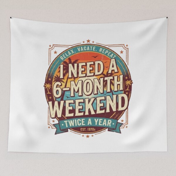 Item preview, I Need A 6-Month Weekend Funny Vintage T-Shirt | Retro Vacation Typography | Summer Holiday Graphic Tee designed and sold by Faisal  Shah.