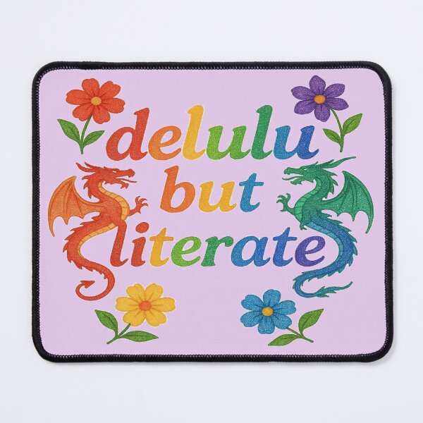 Item preview, Delulu But Literate Rainbow Dragon Book Lover Design designed and sold by BookedAndDesign.