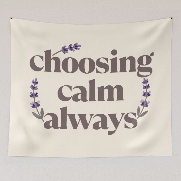 Item preview, Choosing Calm Always – Inspirational Wellness Typography Design designed and sold by CosmicQuietLab.