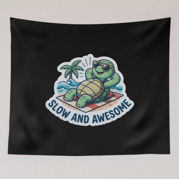 Item preview, Cool Turtle Relaxing on Tropical Beach designed and sold by Owcomm.