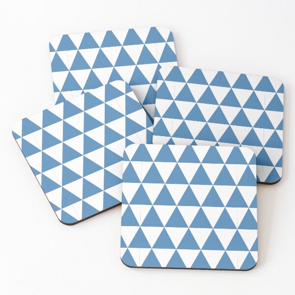 Item preview, White And Steel Blue Triangle Grid Pattern designed and sold by pattern-archive.