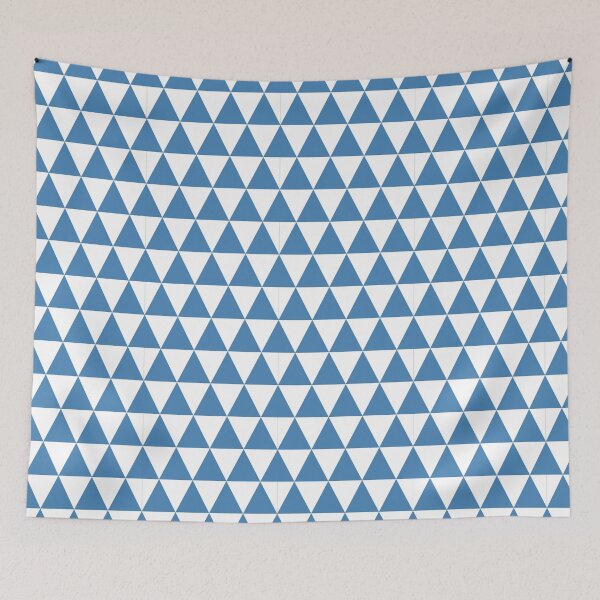 Item preview, White And Steel Blue Triangle Grid Pattern designed and sold by pattern-archive.