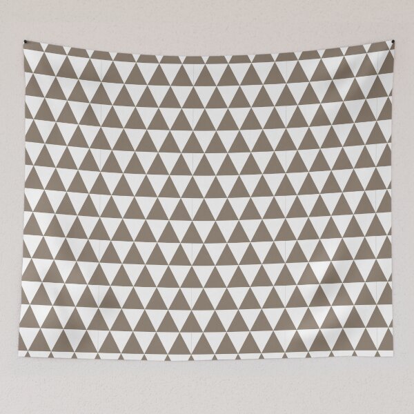 Item preview, White And Taupe Triangle Grid Pattern designed and sold by pattern-archive.