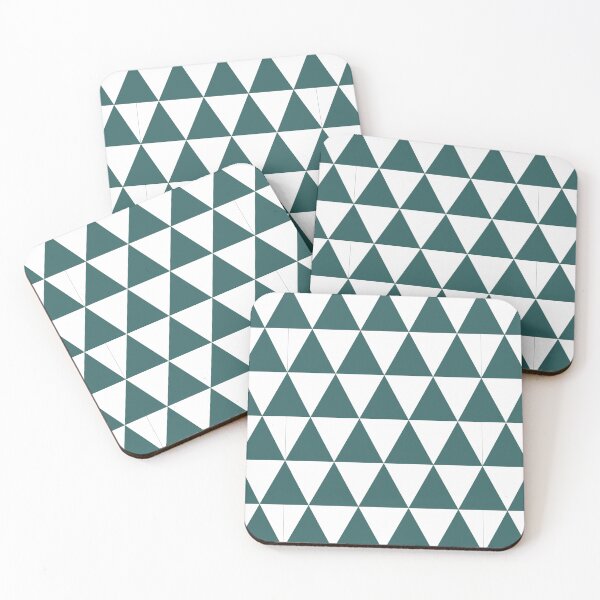 Item preview, White And Teal Triangle Grid Pattern designed and sold by pattern-archive.