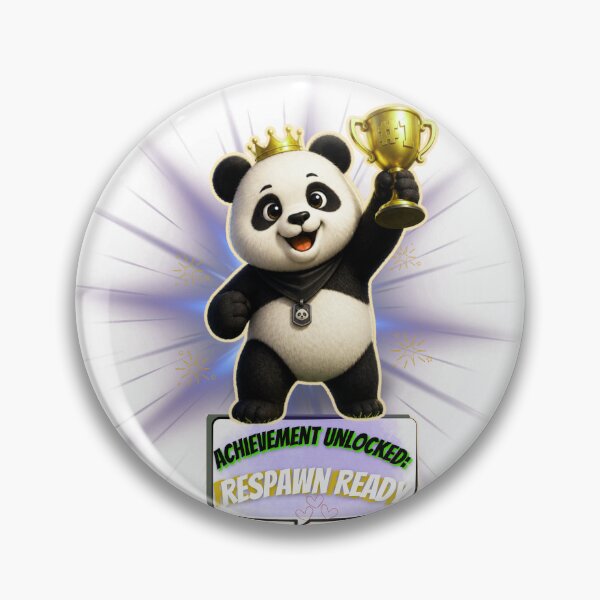 Item preview, Cute Gamer Panda Achievement Unlocked Respawn Ready Gaming Sticker designed and sold by EnginerdStudio.