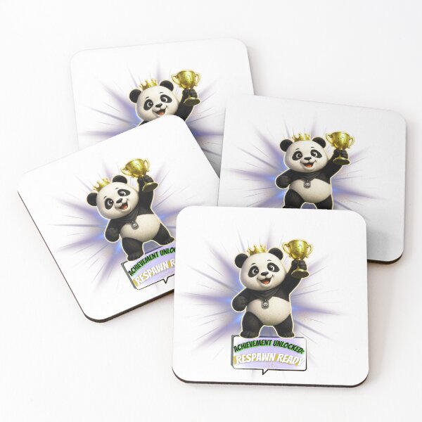 Item preview, Cute Gamer Panda Achievement Unlocked Respawn Ready Gaming Sticker designed and sold by EnginerdStudio.