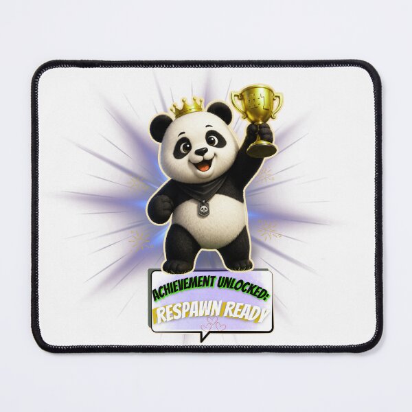 Item preview, Cute Gamer Panda Achievement Unlocked Respawn Ready Gaming Sticker designed and sold by EnginerdStudio.
