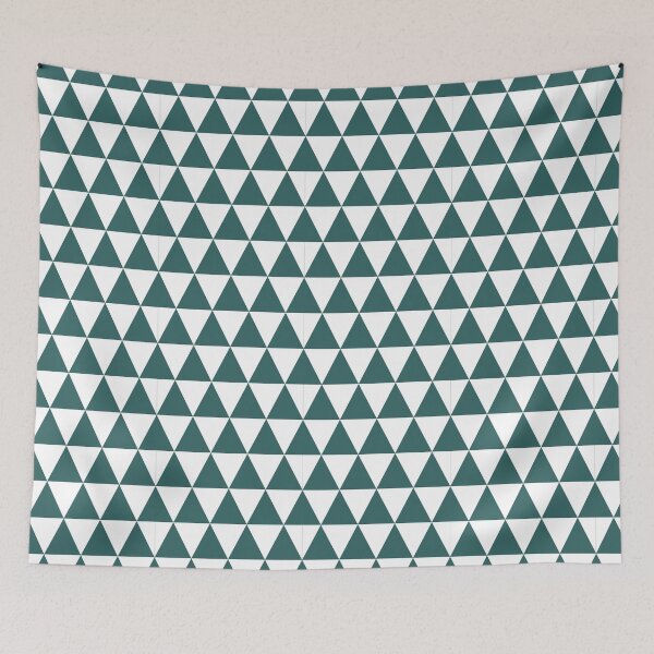 Item preview, White And Teal Triangle Grid Pattern designed and sold by pattern-archive.
