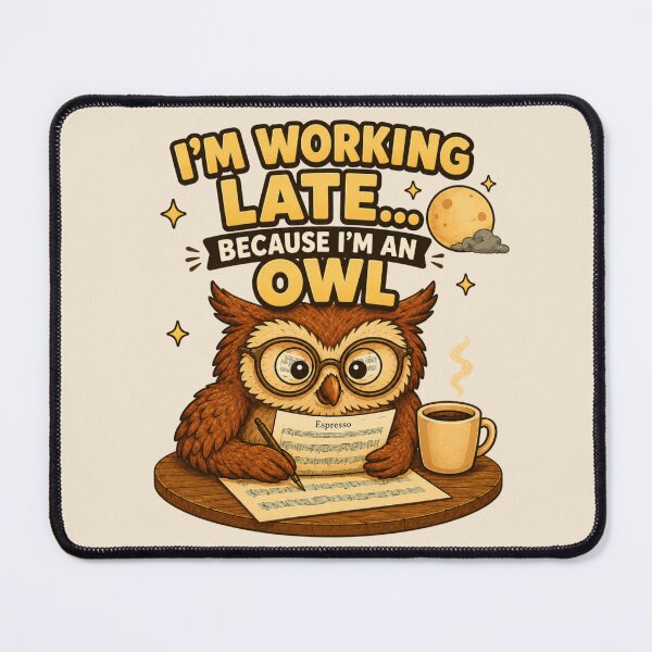 Item preview, I’m Working Late Because I’m an Owl designed and sold by ChirpInc.