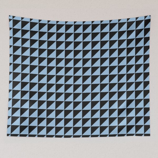 Item preview, Black And Baby Blue Triangle Mosaic Pattern designed and sold by pattern-archive.