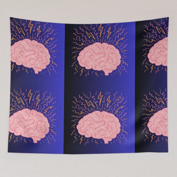 Item preview, Brainstorm Energy - Vibrant Electric Brain Illustration designed and sold by ranivibes008.