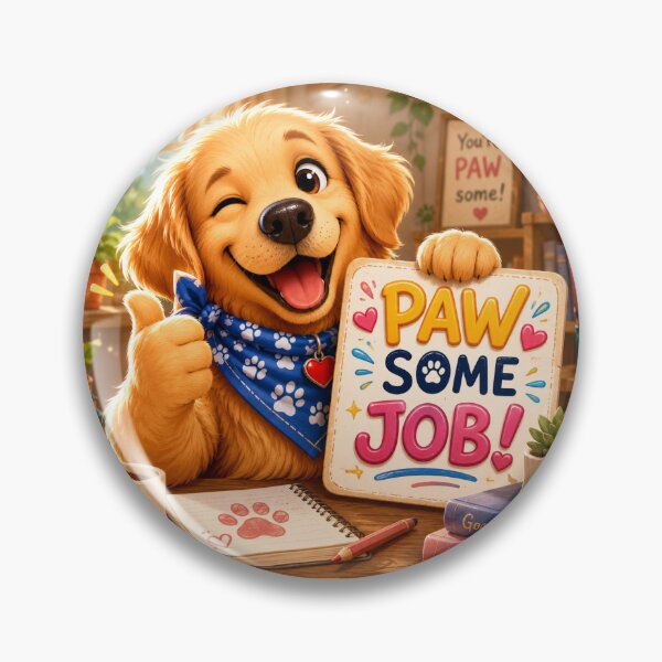 Item preview, Golden Retriever Pawsome Job| Cute Congratulations Dog  designed and sold by Little Paw Atelier.