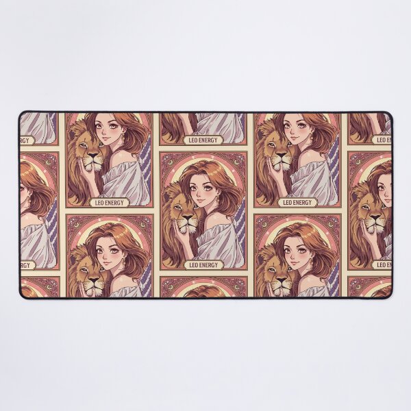Item preview, Leo Zodiac Goddess with Lion Art | Leo Energy Celestial Astrology Illustration | Anime Fantasy Girl | Horoscope Zodiac Wall Art | Leo Birthday Gift | Art Nouveau Decor designed and sold by RSDigitalPrintDesign.