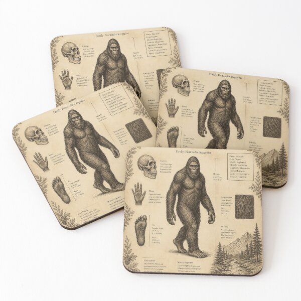 Item preview, Bigfoot Vintage Naturalist Cryptid Field Guide Print designed and sold by SunnyDesign82.