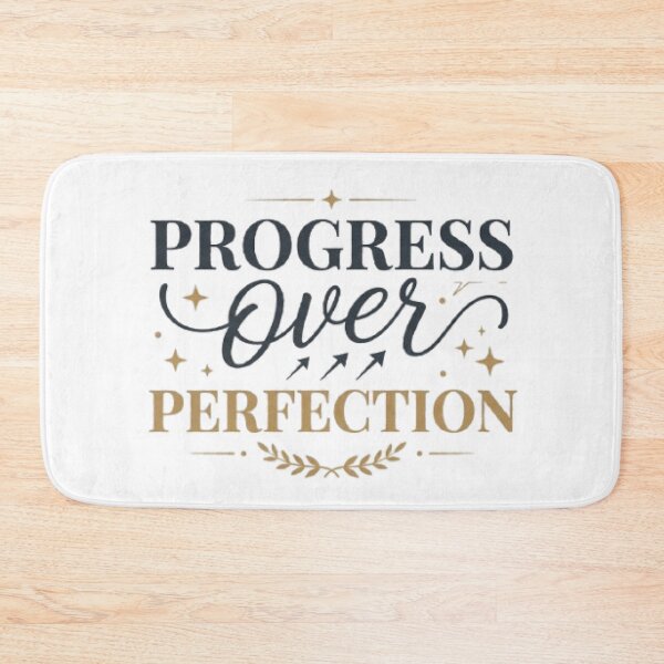 Item preview, Progress Over Perfection Motivational Typography T-Shirt | Inspirational Quote | Minimalist Self Growth Graphic Tee designed and sold by Faisal  Shah.