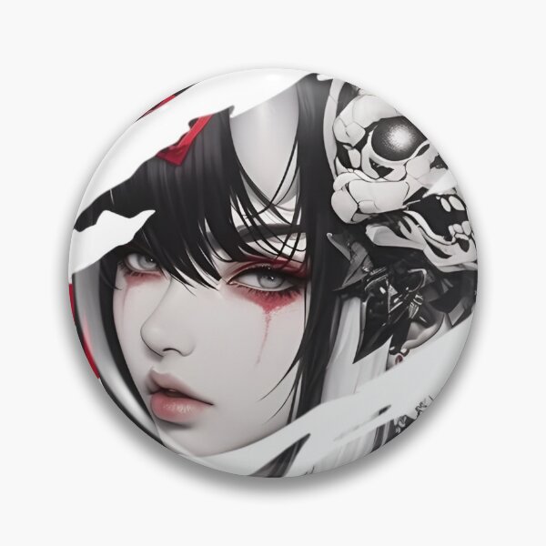 Item preview, Demon Mask Anime Girl | Gothic Oni Princess Dark Fantasy Japanese Aesthetic Art designed and sold by Dyan4.