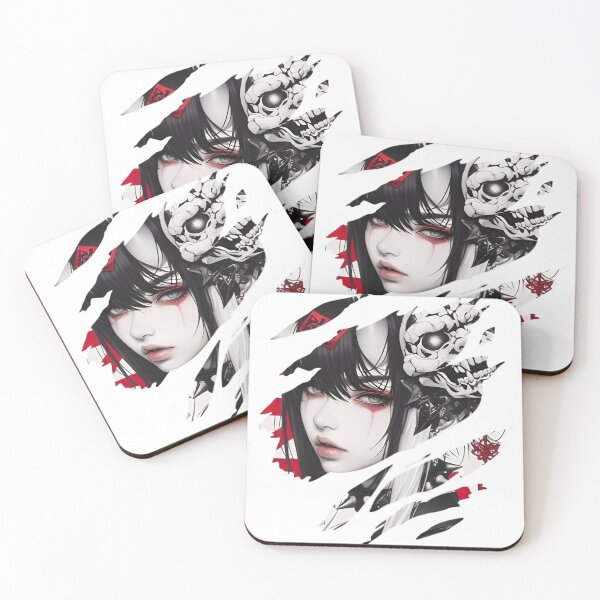 Item preview, Demon Mask Anime Girl | Gothic Oni Princess Dark Fantasy Japanese Aesthetic Art designed and sold by Dyan4.