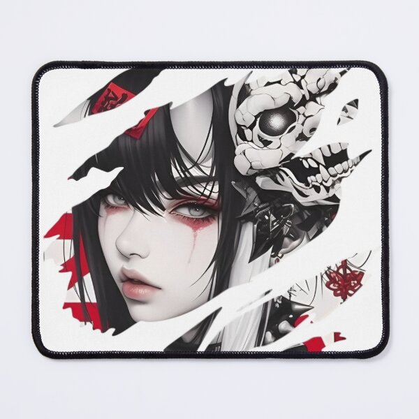 Item preview, Demon Mask Anime Girl | Gothic Oni Princess Dark Fantasy Japanese Aesthetic Art designed and sold by Dyan4.