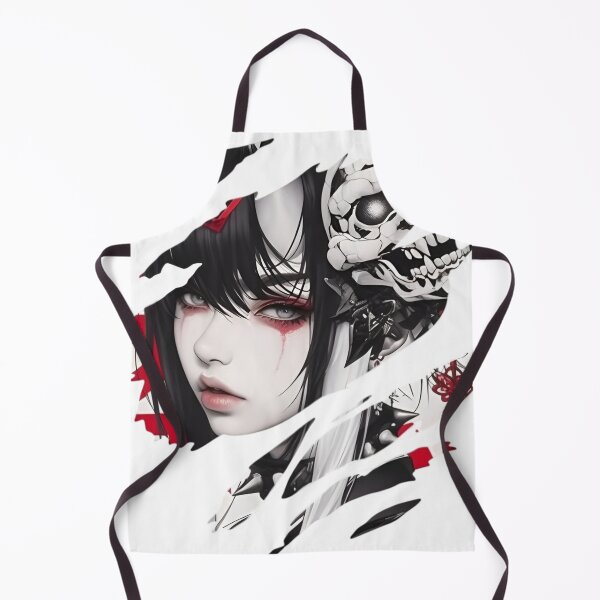 Item preview, Demon Mask Anime Girl | Gothic Oni Princess Dark Fantasy Japanese Aesthetic Art designed and sold by Dyan4.