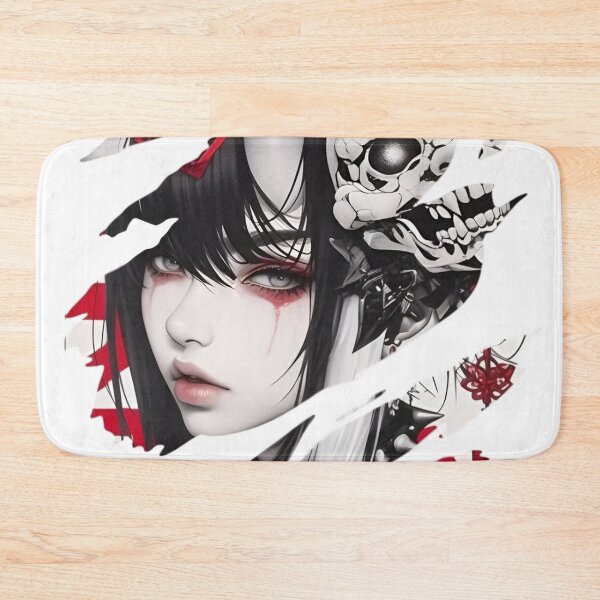 Item preview, Demon Mask Anime Girl | Gothic Oni Princess Dark Fantasy Japanese Aesthetic Art designed and sold by Dyan4.