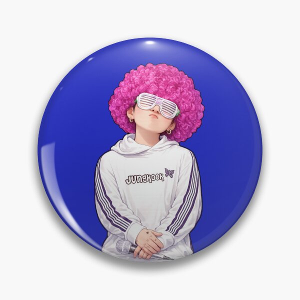 Item preview, BTS cute Jungkook | JK pink curly hair art | run bts show | BTS JK  designed and sold by moteesshop.