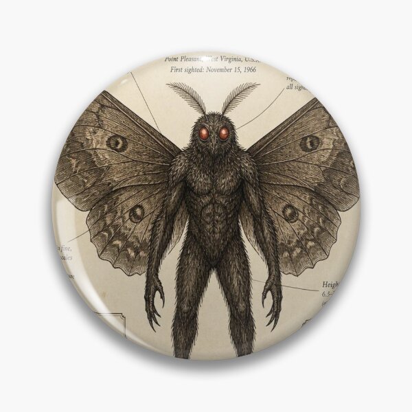 Item preview, Mothman Vintage Naturalist Cryptid Field Guide Print designed and sold by SunnyDesign82.