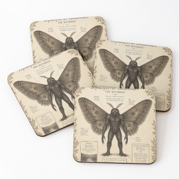Item preview, Mothman Vintage Naturalist Cryptid Field Guide Print designed and sold by SunnyDesign82.