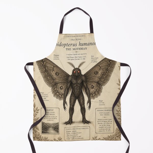 Item preview, Mothman Vintage Naturalist Cryptid Field Guide Print designed and sold by SunnyDesign82.