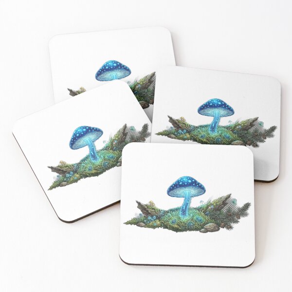 Item preview,  Glowing Bioluminescent Mushroom in Enchanted Moss designed and sold by GrzywaM.