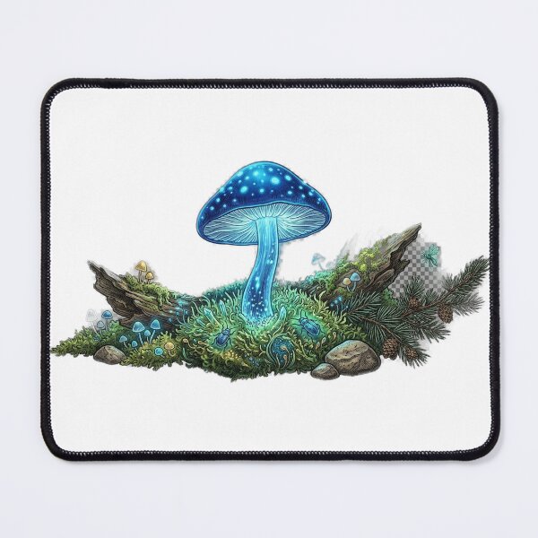 Item preview, Glowing Bioluminescent Mushroom in Enchanted Moss designed and sold by GrzywaM.