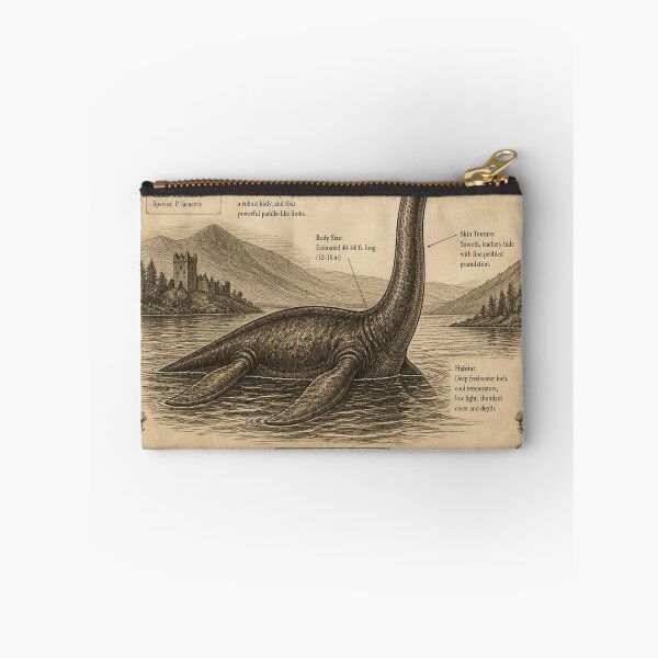 Item preview, Loch Ness Monster Vintage Naturalist Cryptid Field Guide Print designed and sold by SunnyDesign82.
