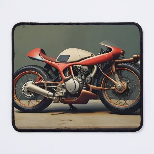 Item preview, Retro Futuristic Cafe Racer Motorcycle | Vintage Cyberpunk Bike Art Print designed and sold by Bhaskar Digital Art.