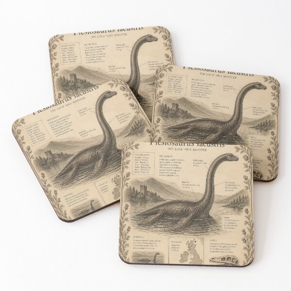 Item preview, Loch Ness Monster Vintage Naturalist Cryptid Field Guide Print designed and sold by SunnyDesign82.