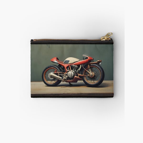 Item preview, Retro Futuristic Cafe Racer Motorcycle | Vintage Cyberpunk Bike Art Print designed and sold by Bhaskar Digital Art.