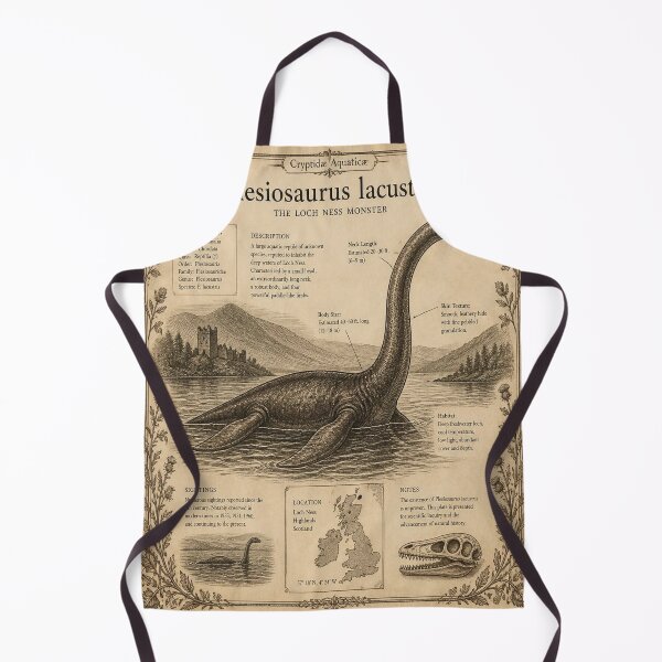 Item preview, Loch Ness Monster Vintage Naturalist Cryptid Field Guide Print designed and sold by SunnyDesign82.