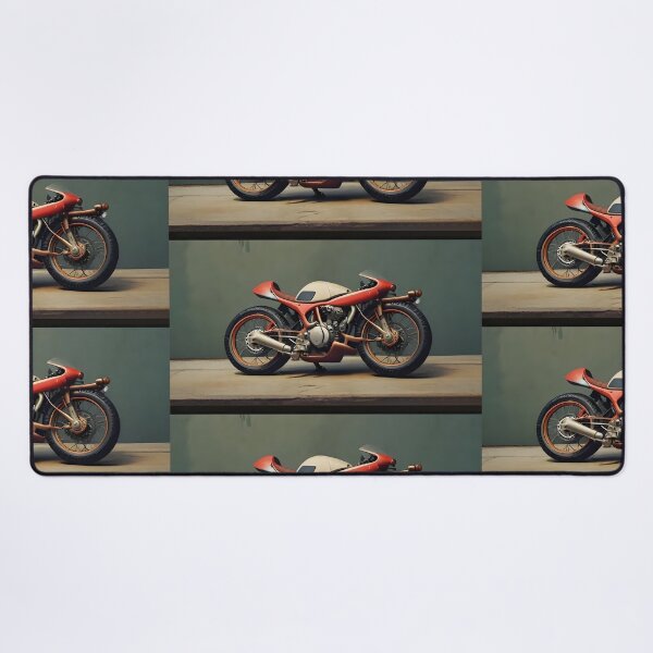 Item preview, Retro Futuristic Cafe Racer Motorcycle | Vintage Cyberpunk Bike Art Print designed and sold by Bhaskar Digital Art.