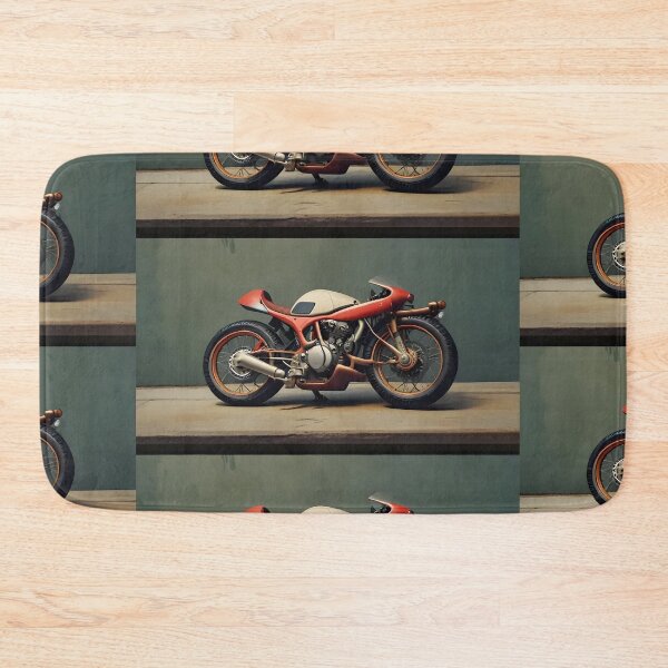 Item preview, Retro Futuristic Cafe Racer Motorcycle | Vintage Cyberpunk Bike Art Print designed and sold by Bhaskar Digital Art.
