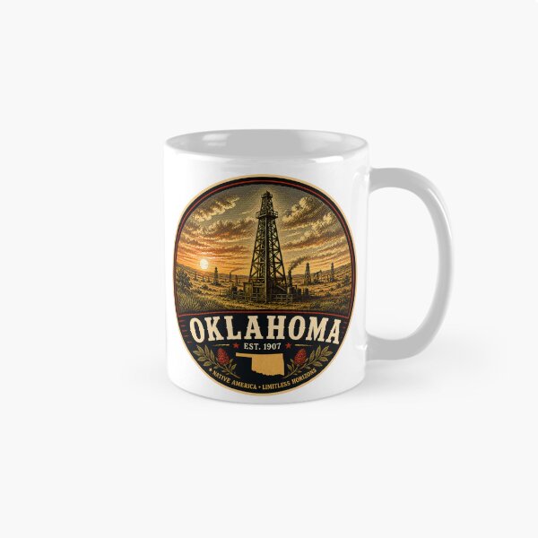 Item preview, Oklahoma Retro State Badge – Vintage Travel Graphic designed and sold by Mac Sketches.