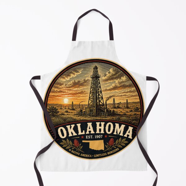 Item preview, Oklahoma Retro State Badge – Vintage Travel Graphic designed and sold by Mac Sketches.