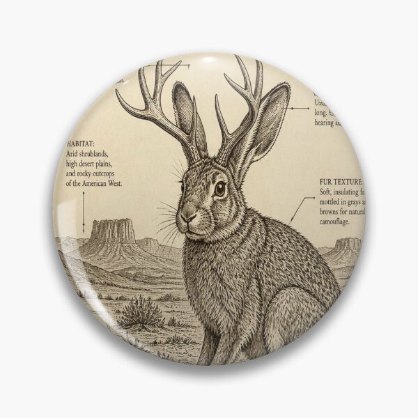 Item preview, Jackalope Vintage Naturalist Cryptid Field Guide Print designed and sold by SunnyDesign82.