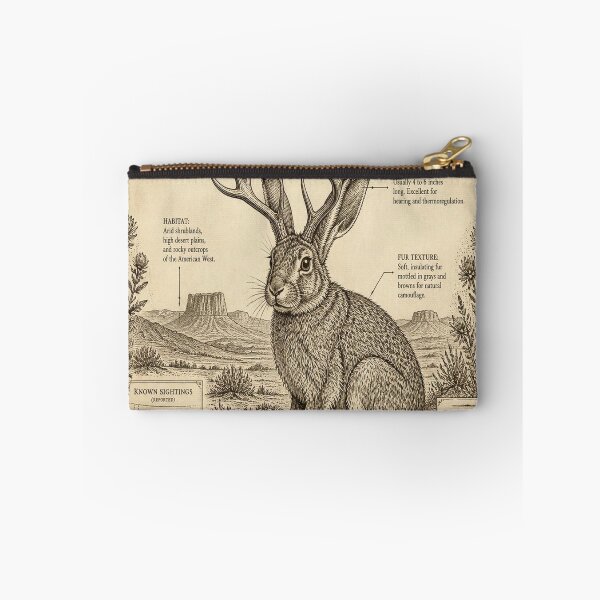 Item preview, Jackalope Vintage Naturalist Cryptid Field Guide Print designed and sold by SunnyDesign82.