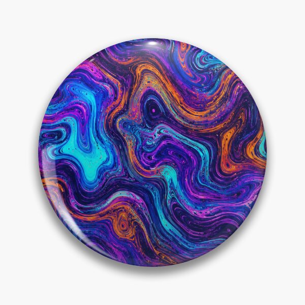 Item preview, Psychedelic Damascus Steel Pattern in Neon Blue, Purple & Gold Abstract Swirl designed and sold by MyInstantLife.