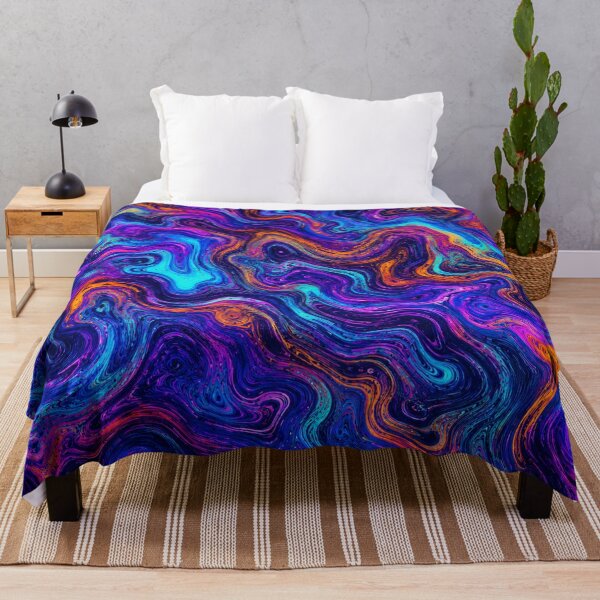 Item preview, Psychedelic Damascus Steel Pattern in Neon Blue, Purple & Gold Abstract Swirl designed and sold by MyInstantLife.